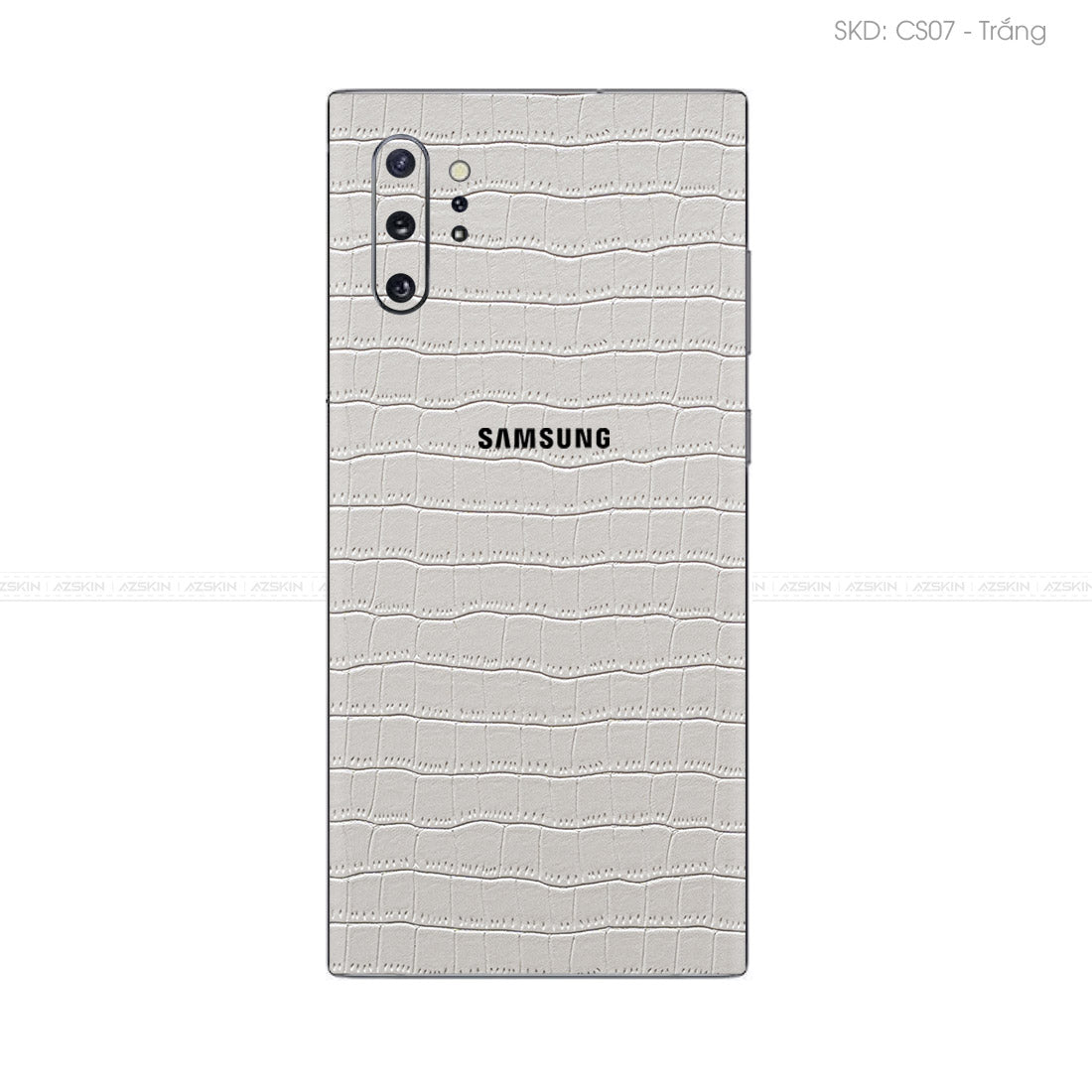 Miếng Dán Da Samsung Note 10 Series Vân Cá Sấu Trắng | CS07