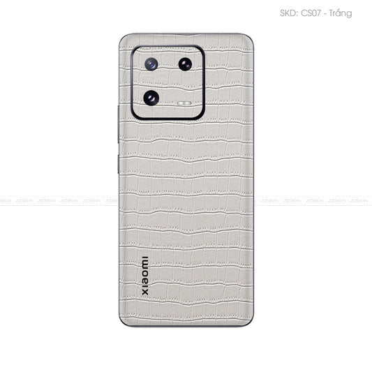 Miếng Dán Da Xiaomi 13 Series Vân Cá Sấu Trắng | CS07
