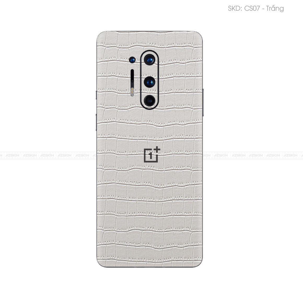 Miếng Dán Da OnePlus 8 Series Vân Cá Sấu Trắng | CS07