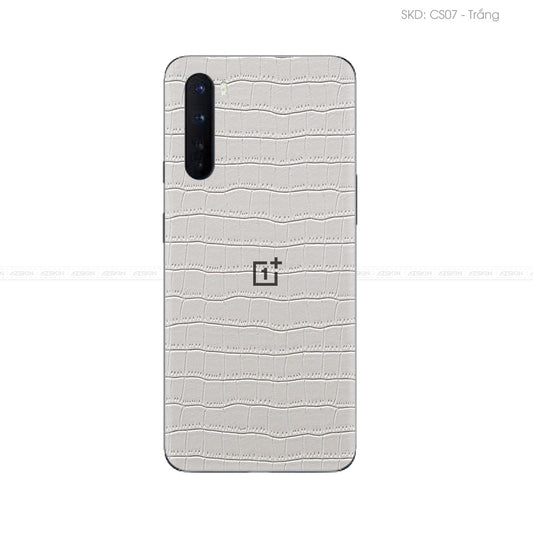 Miếng Dán Da OnePlus Nord Series Vân Cá Sấu Trắng | CS07