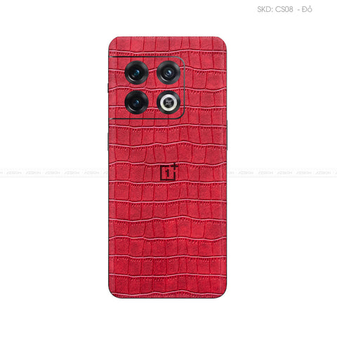Miếng Dán Da OnePlus 10 Series Vân Cá Sấu Đỏ | CS08