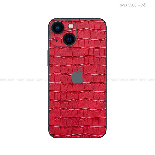 Miếng Dán Da IPhone 14 Series Vân Cá Sấu Đỏ | CS08