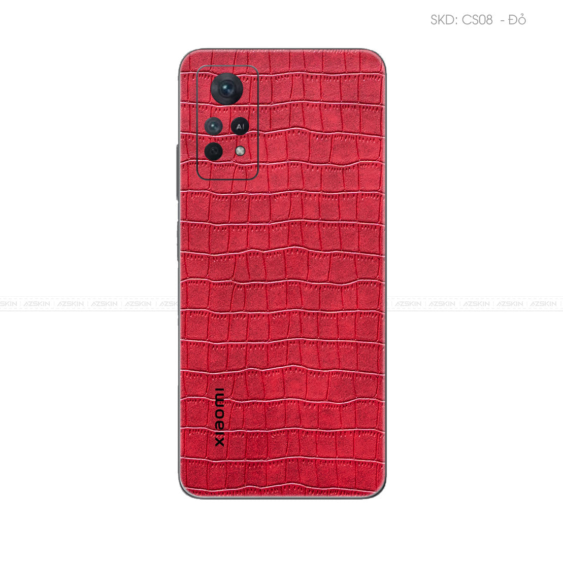 Miếng Dán Da Xiaomi Note 11 Series Vân Cá Sấu Đỏ | CS08