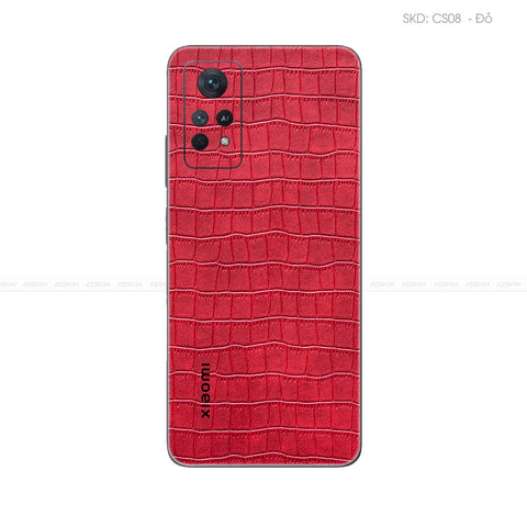 Miếng Dán Da Xiaomi Note 11 Series Vân Cá Sấu Đỏ | CS08