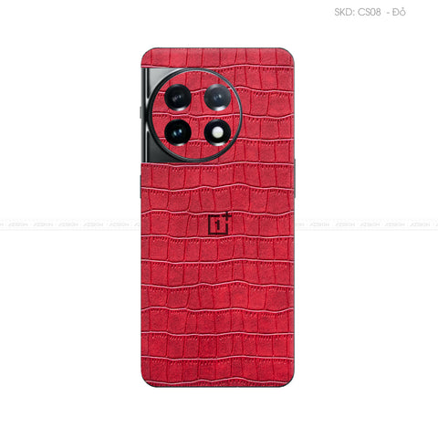 Miếng Dán Da OnePlus 11 Series Vân Cá Sấu Đỏ | CS08