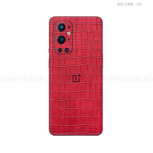 Miếng Dán Da OnePlus 9 Series Vân Cá Sấu Đỏ | CS08