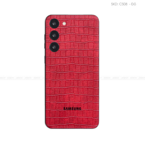 Miếng Dán Da Samsung Galaxy S24 Series Vân Cá Sấu Đỏ | CS08