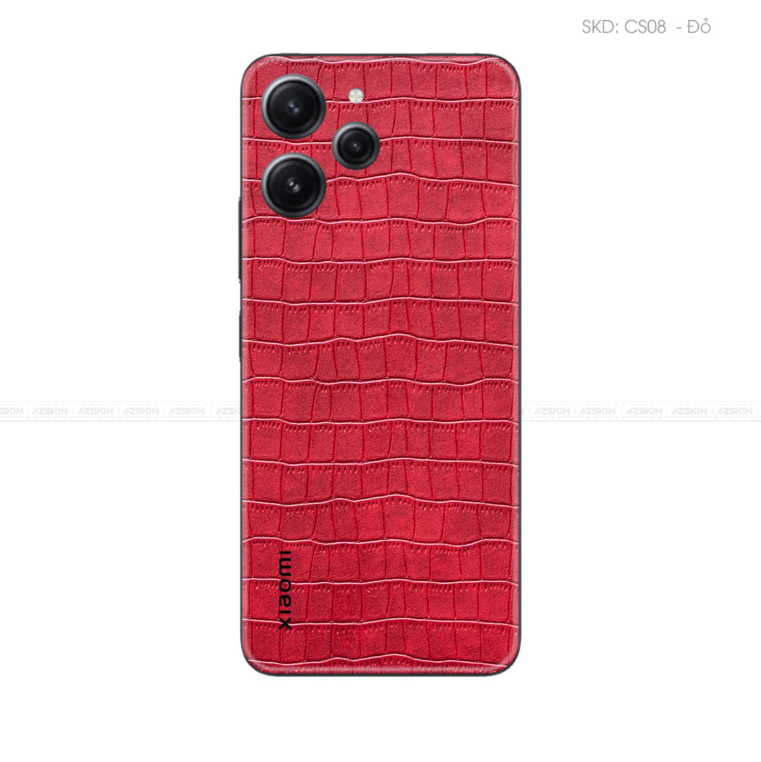 Miếng Dán Da Xiaomi Note 12 Series Vân Cá Sấu Đỏ | CS08