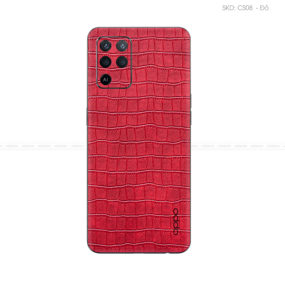 Miếng Dán Da OPPO F Series Vân Cá Sấu Đỏ | CS08