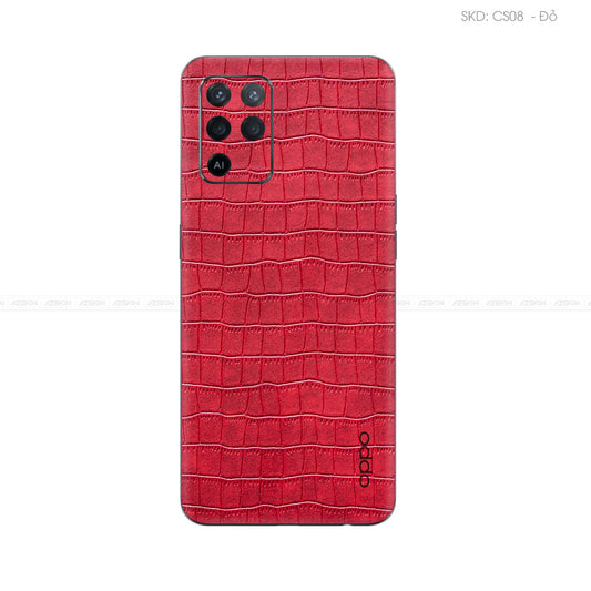 Miếng Dán Da OPPO F Series Vân Cá Sấu Đỏ | CS08