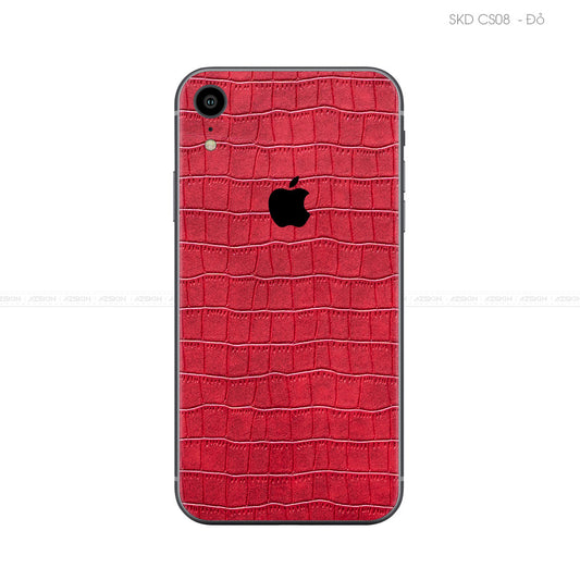 Miếng Dán Da IPhone X Series Vân Cá Sấu Đỏ | CS08
