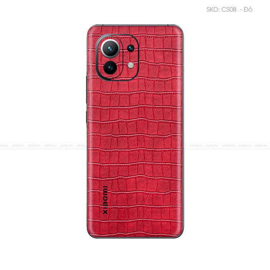 Miếng Dán Da Xiaomi 11 Series Vân Cá Sấu Đỏ | CS08