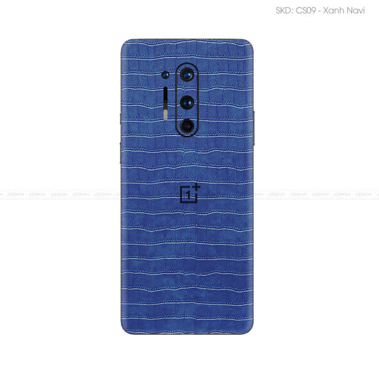 Miếng Dán Da OnePlus 8 Series Vân Cá Sấu Xanh Navi | CS09