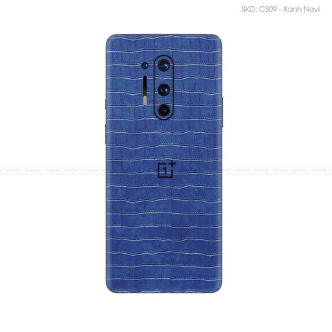 Miếng Dán Da OnePlus 8 Series Vân Cá Sấu Xanh Navi | CS09
