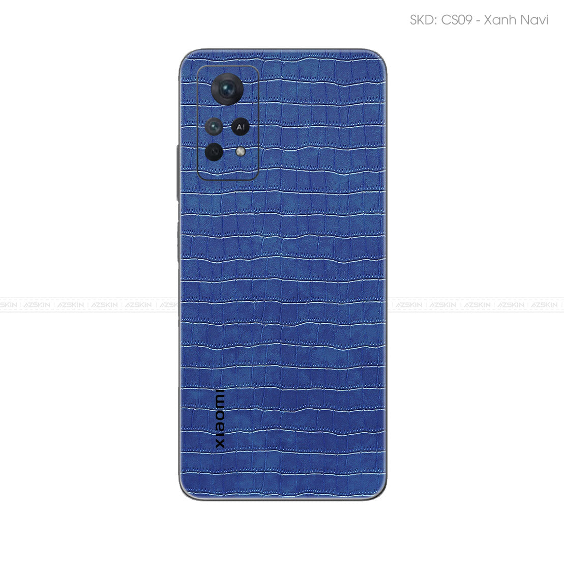 Miếng Dán Da Xiaomi Note 11 Series Vân Cá Sấu Xanh Navi | CS09