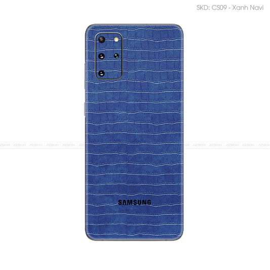 Miếng Dán Da Samsung S20 Series Vân Cá Sấu Xanh Navi | CS09