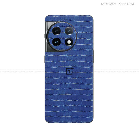 Miếng Dán Da OnePlus 11 Series Vân Cá Sấu Xanh Navi | CS09