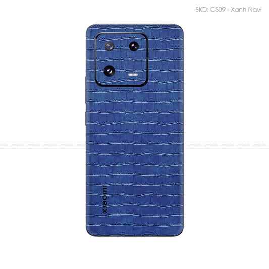 Miếng Dán Da Xiaomi 13 Series Vân Cá Sấu Xanh Navi | CS09