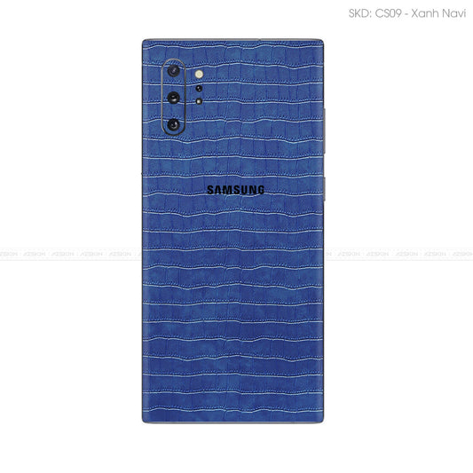 Miếng Dán Da Samsung Note 10 Series Vân Cá Sấu Xanh Navi | CS09