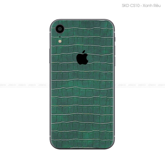 Miếng Dán Da IPhone X Series Vân Cá Sấu Xanh Rêu | CS10