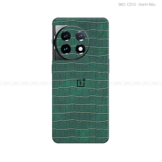 Miếng Dán Da OnePlus 11 Series Vân Cá Sấu Xanh Rêu | CS10