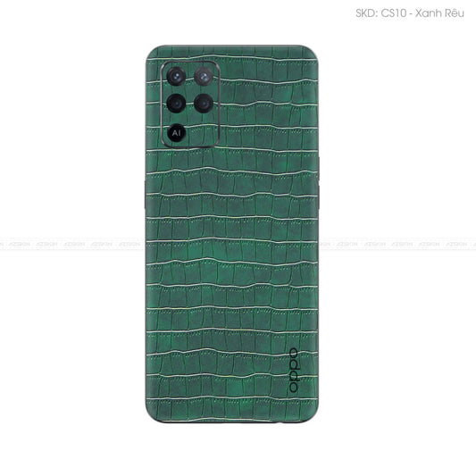 Miếng Dán Da OPPO F Series Vân Cá Sấu Xanh Rêu | CS10