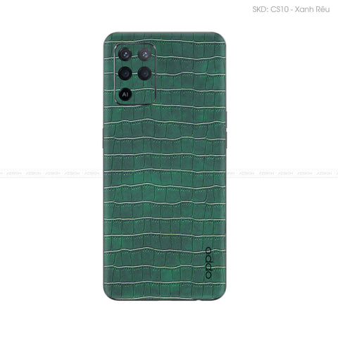 Miếng Dán Da OPPO F Series Vân Cá Sấu Xanh Rêu | CS10