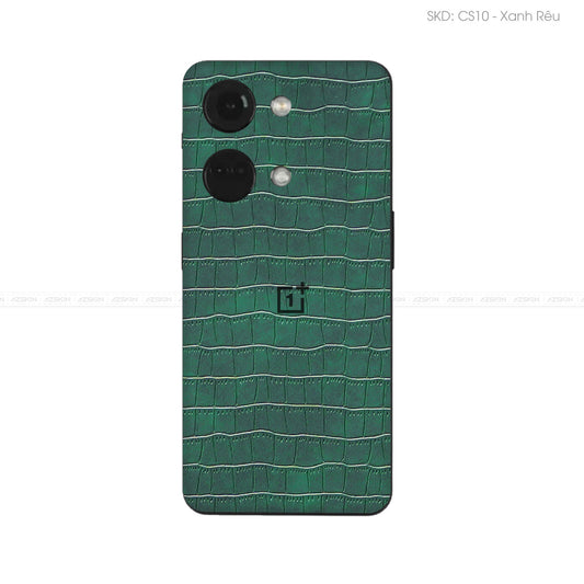 Miếng Dán Da OnePlus Ace Series Vân Cá Sấu Xanh Rêu | CS10