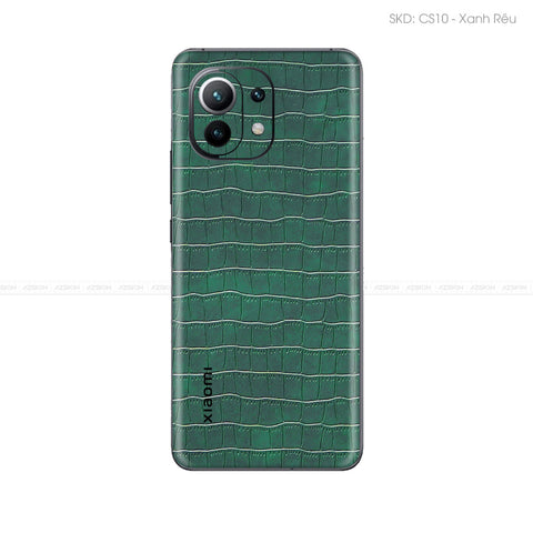 Miếng Dán Da Xiaomi 11 Series Vân Cá Sấu Xanh Rêu | CS10