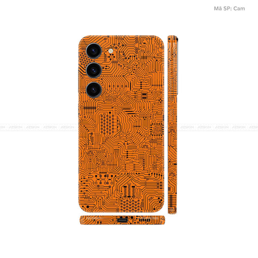 Dán Skin Samsung Galaxy S24 Series Vân Nổi Vi Mạch Cam | UVPT01