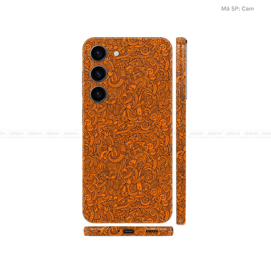 Dán Skin Galaxy S23 Series Vân Nổi Pattern Cartoon Cam | UVPT12