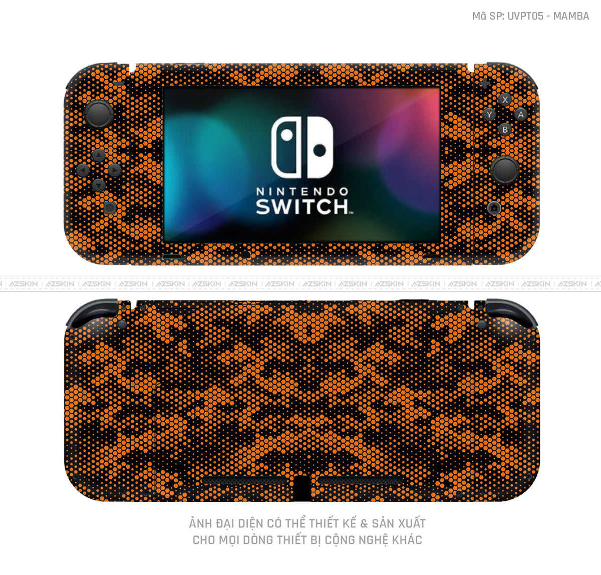 Dán Skin Máy Chơi Game Nintendo Switch Vân Mamba Cam | UVPT05