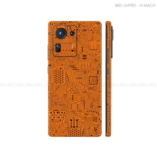 Dán Skin Điện Thoại Xiaomi Mi Mix Series Vân Nổi Vi Mạch Cam | UVPT01