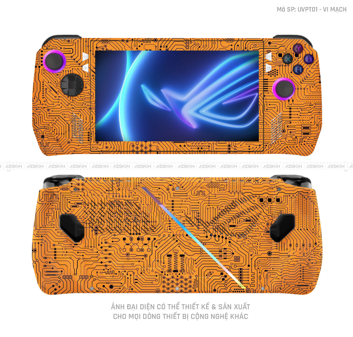 Dán Skin Máy Chơi Game Asus ROG Vân Vi Mạch Cam | UVPT01