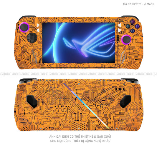 Dán Skin Máy Chơi Game Asus ROG Vân Vi Mạch Cam | UVPT01