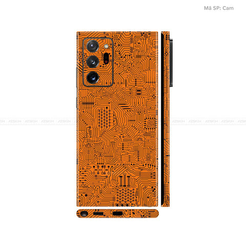 Dán Skin Galaxy Note 20 Series Vân Vi Mạch Cam  | UVPT01