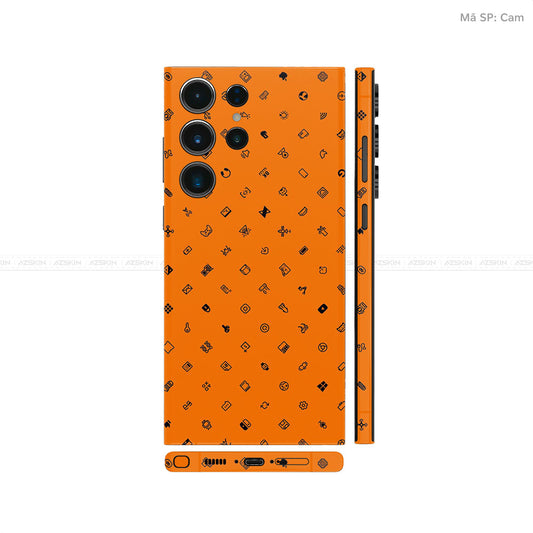 Dán Skin Galaxy S23 Series Vân Nổi Pattern ICON Cam | UVPT04