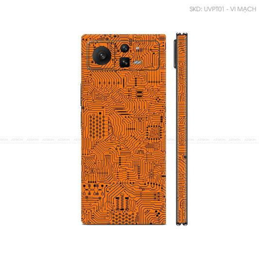 Dán Skin Điện Thoại Xiaomi Mix Fold Series Vân Nổi Vi Mạch Cam | UVPT01