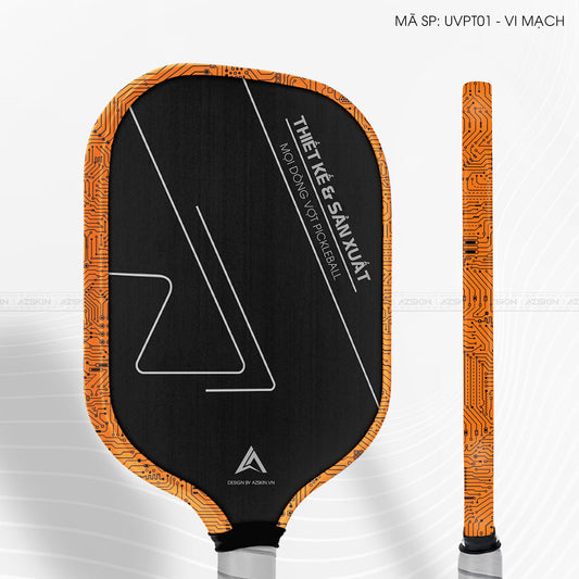 Miếng Dán Viền Vợt Pickleball Skin Vân Nổi Vi Mạch Cam | UVPT01