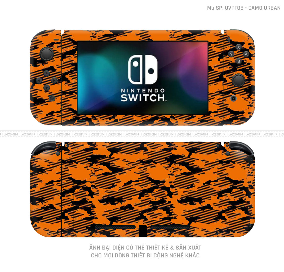 Dán Skin Máy Chơi Game Nintendo Switch Vân Camo Digital Cam | UVPT08