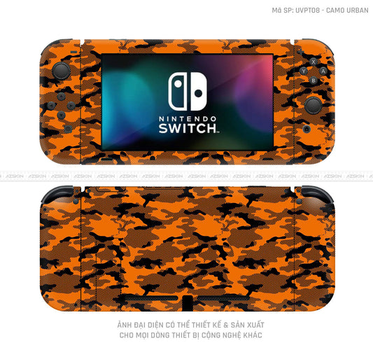 Dán Skin Máy Chơi Game Nintendo Switch Vân Camo Digital Cam | UVPT08