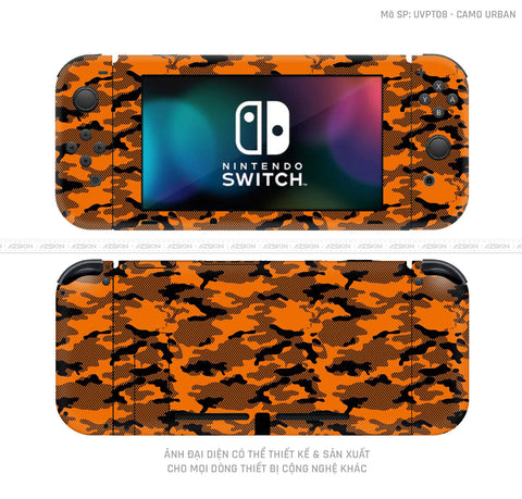 Dán Skin Máy Chơi Game Nintendo Switch Vân Camo Digital Cam | UVPT08