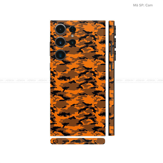 Dán Skin Samsung Galaxy S24 Series Vân Nổi Camo Cam | UVPT08