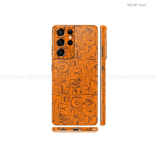 Dán Skin Galaxy S21 Series Vân Vi Mạch 2023 Cam | UVPT14