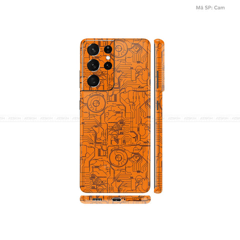 Dán Skin Galaxy S21 Series Vân Vi Mạch 2023 Cam | UVPT14