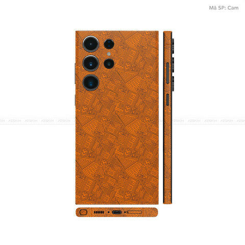 Dán Skin Samsung Galaxy S24 Series Vân Nổi PATTERN AZ Cam | UVPT06
