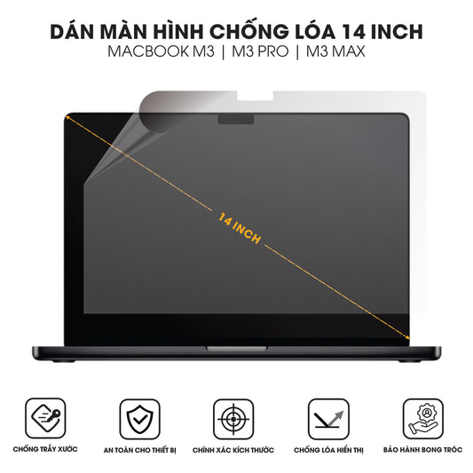Miếng dán chống loá màn hình Macbook 14 inch M3 / M3 Pro / M3 Max