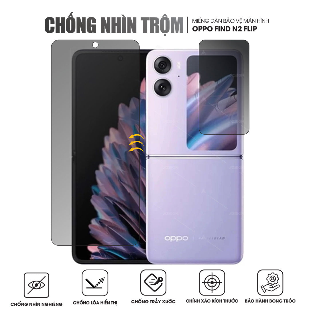 Miếng dán màn hình OPPO Find N2 Flip chống nhìn trộm