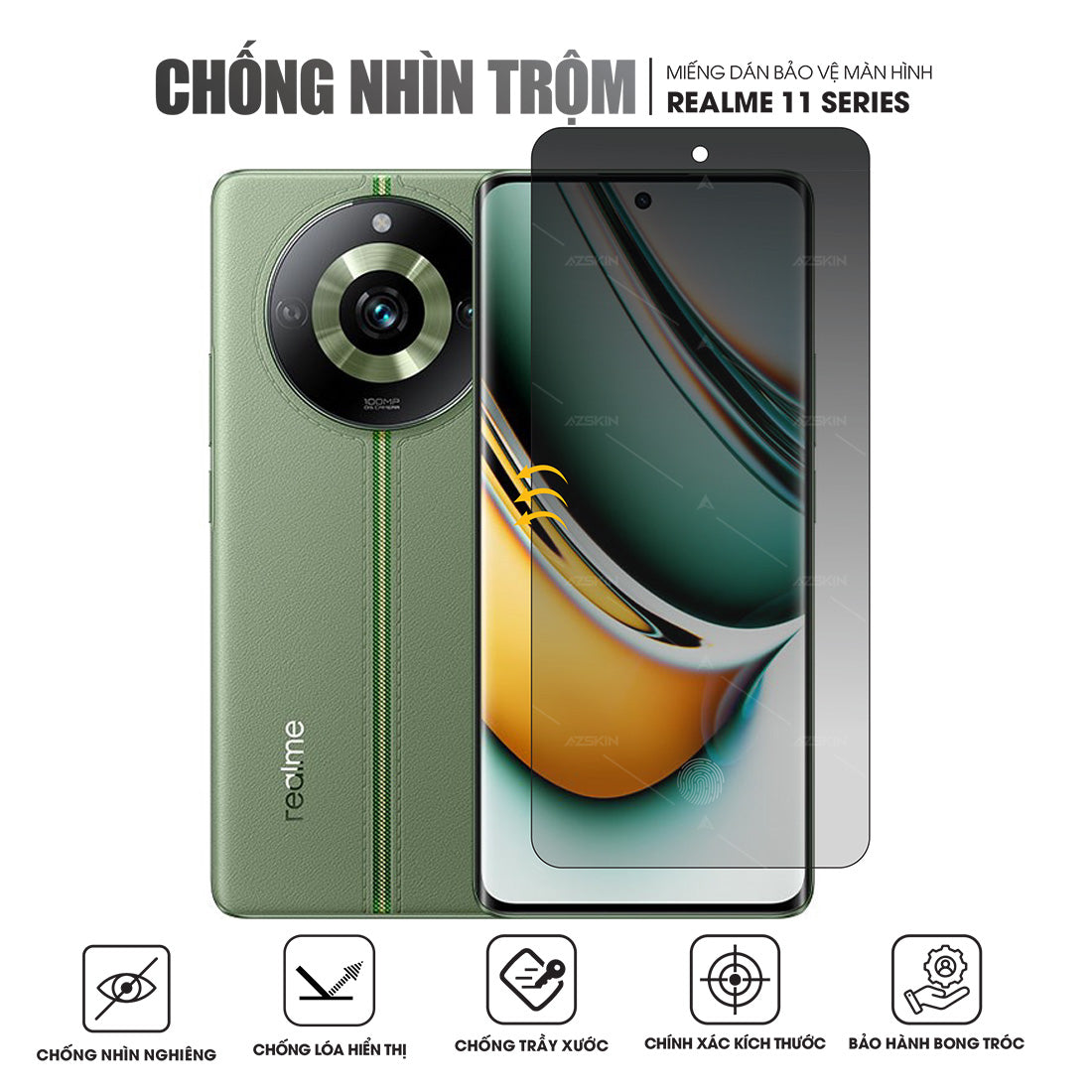 Miếng dán màn hình chống nhìn trộm Realme 11 | Pro | Pro+