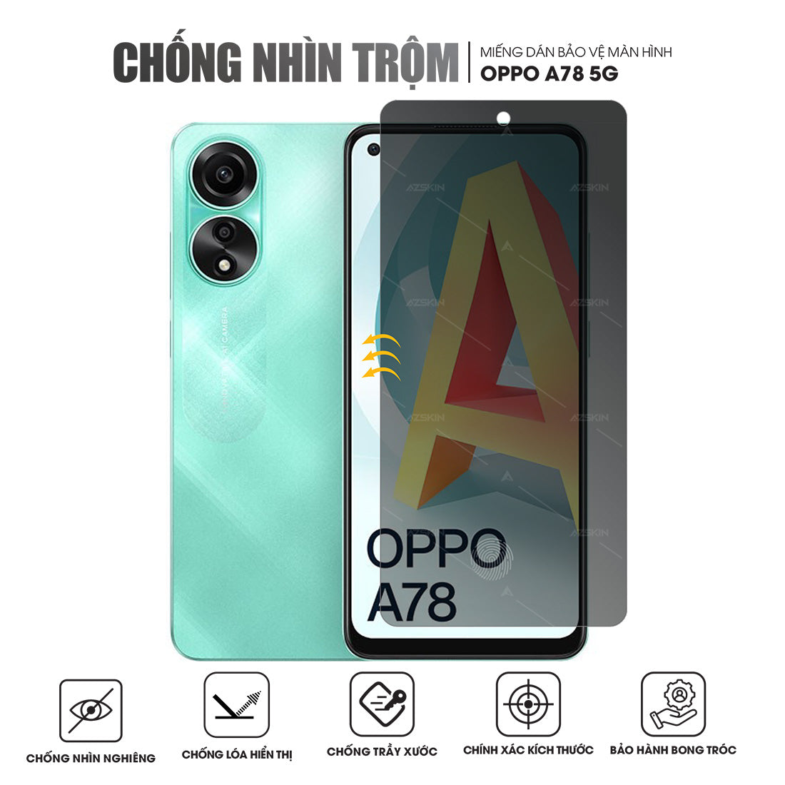 Miếng dán màn hình chống nhìn trộm OPPO A78 5G